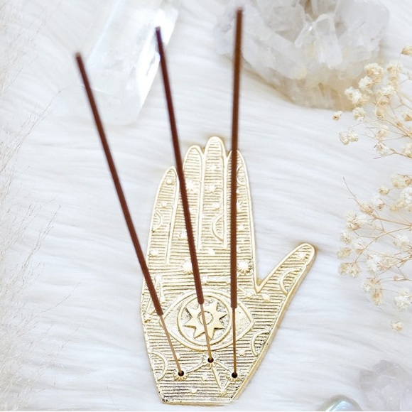 NEW Goddess Provisions Healing Hand Incense Holder Brass Spiritual Decor Gift - Picture 6 of 6
